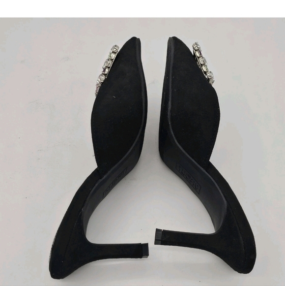 Alfani Womens Selinah Mules Kitten Mid Heel Microsuede Embellished Black 6M - Picture 10 of 14